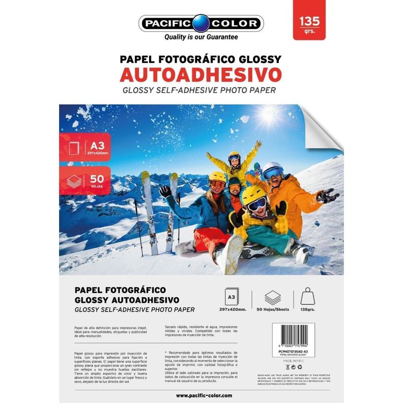 50 Hojas Papel Fotográfico Adhesivo A3 135gr-1