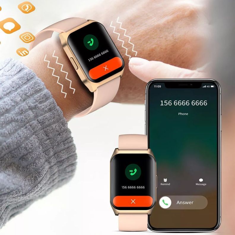 Reloj inteligente Smartwatch E17S rosado-3