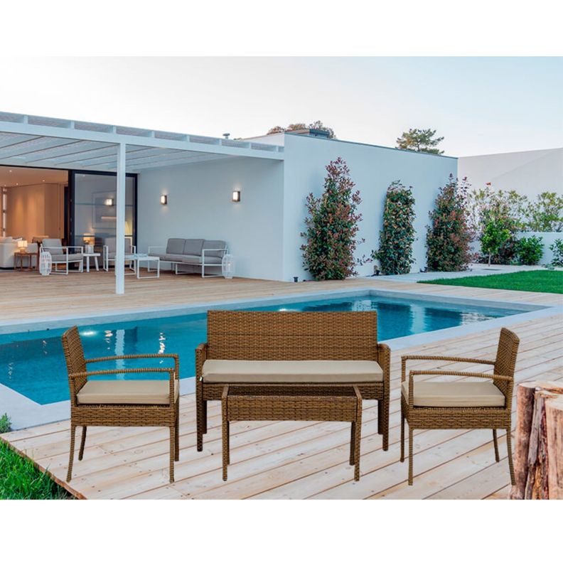 Juego de Living Terraza Doral Beige 4 Personas-0