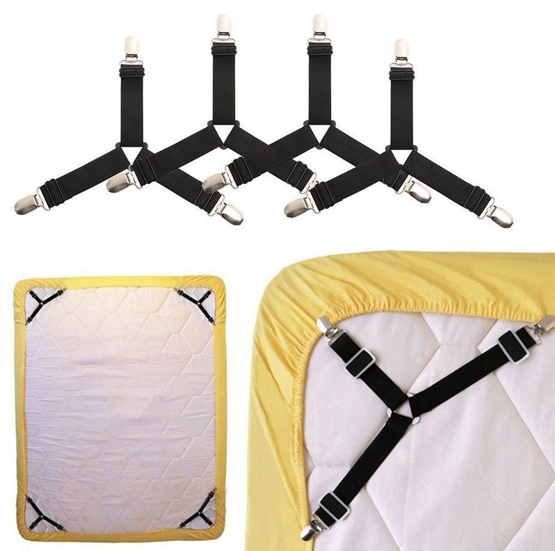 Sujetadores De Sábana De Cama Correa 4 Unidades -3