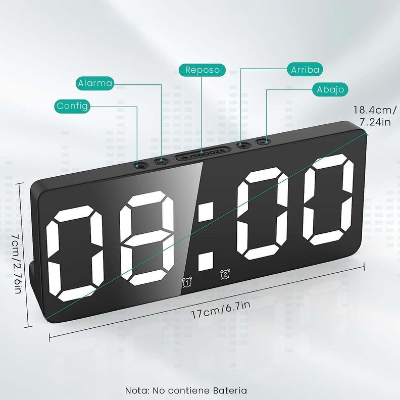 Reloj Despertador LED Multifuncional, Dormitorio-3