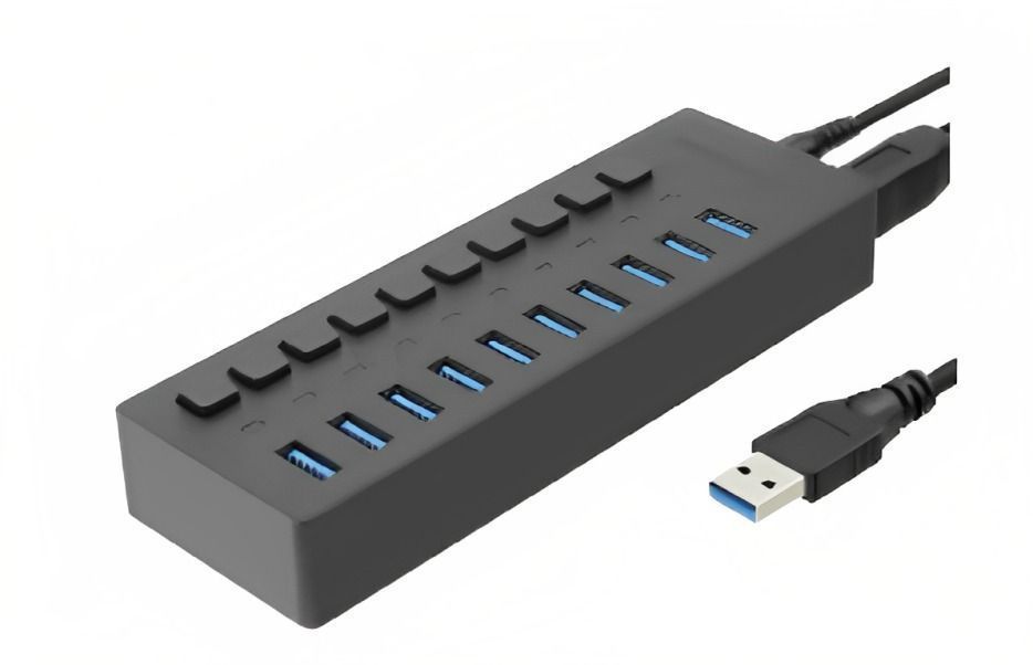HUB USB 3.0 DE 10 PUERTOS DE 60 W CON INTERRUPTORE-0