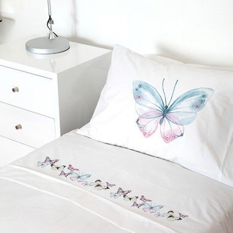 Juego de Sabanas 1,5 plazas Mariposas Rosadas-0