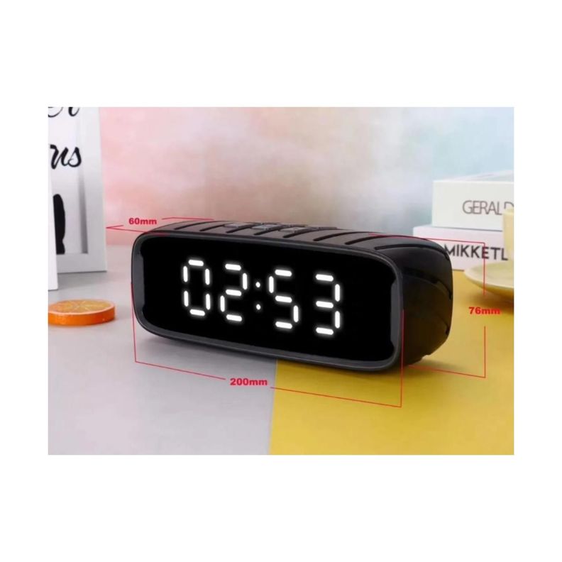 Parlante Bluetooth Inalámbrico Con Reloj/alarma Tipo Espejo - verde-2