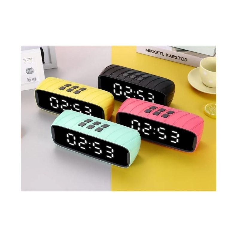 Parlante Bluetooth Inalámbrico Con Reloj/alarma Tipo Espejo - verde-1