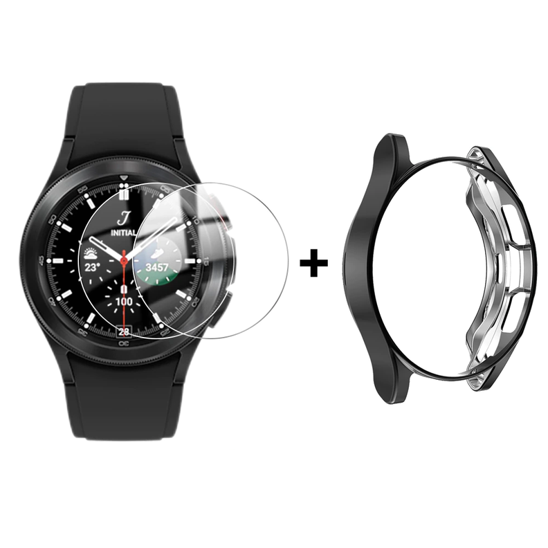 Protector + 2 Laminas Hidrogel Para Samsung Watch 4 Classic 42mm Negro-0