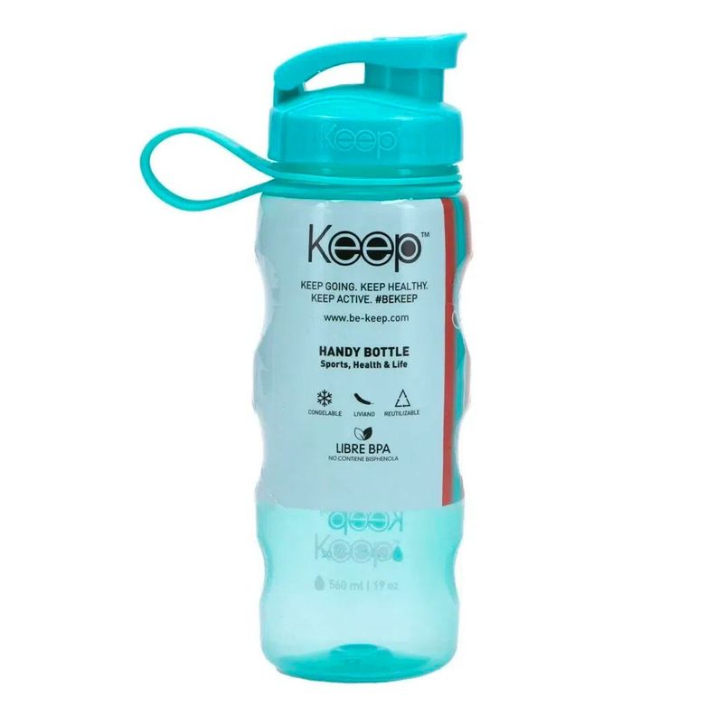 Botella Anatómica Grande Con Mango 800ml Celeste/Amarillo - Keep-2