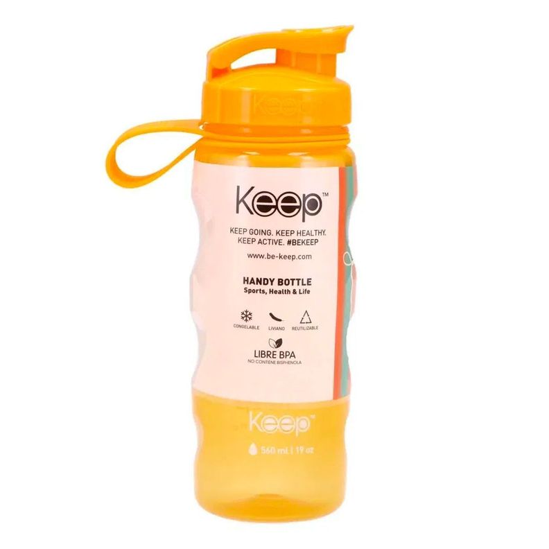 Botella Anatómica Grande Con Mango 800ml Celeste/Amarillo - Keep-0