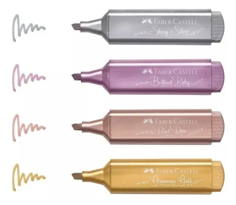 SET DESTACADORES METALICOS FABER CASTELL 4 UN-2