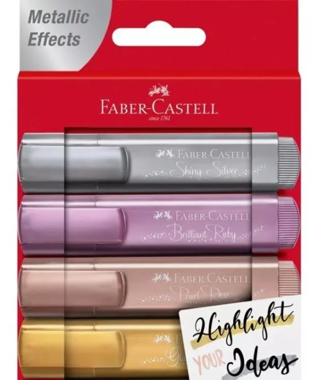 SET DESTACADORES METALICOS FABER CASTELL 4 UN-0