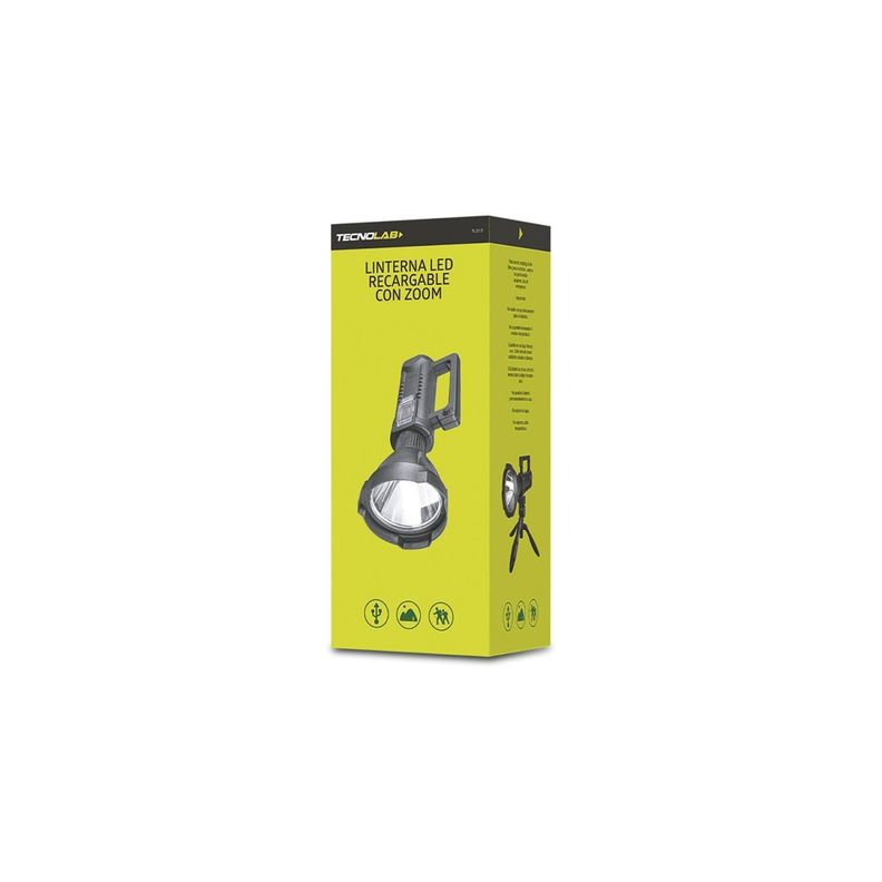 Linterna Led Recargable Zoom Con Tripode Tecnolab-3