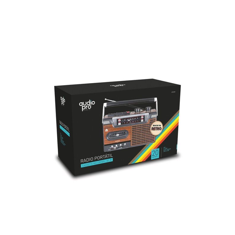 Radio Grabadora Cassette Retro Bluetooth AM FM AudioPro-1