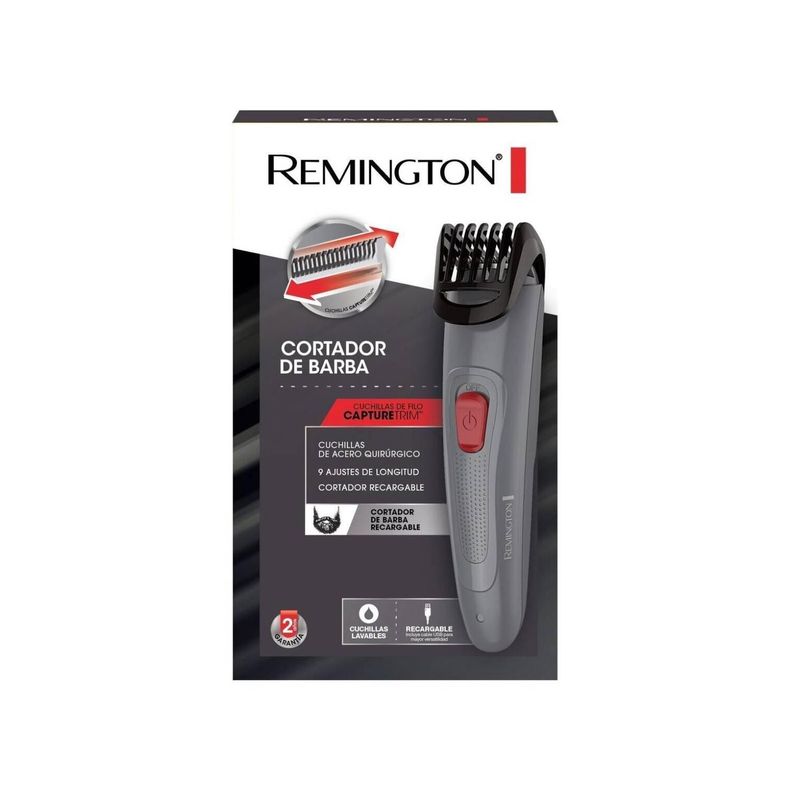 Maquina Cortadora De Barba Recargable USB Gris MB08A Remington-2