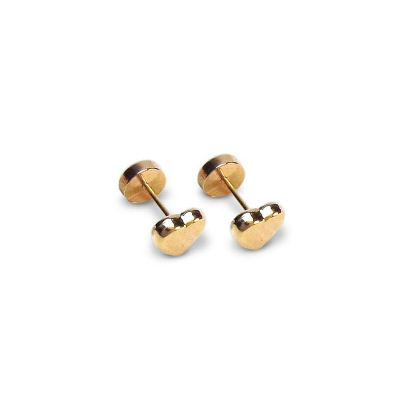 Aros Abridores Bebé Corazón Laminado Oro 18K-0