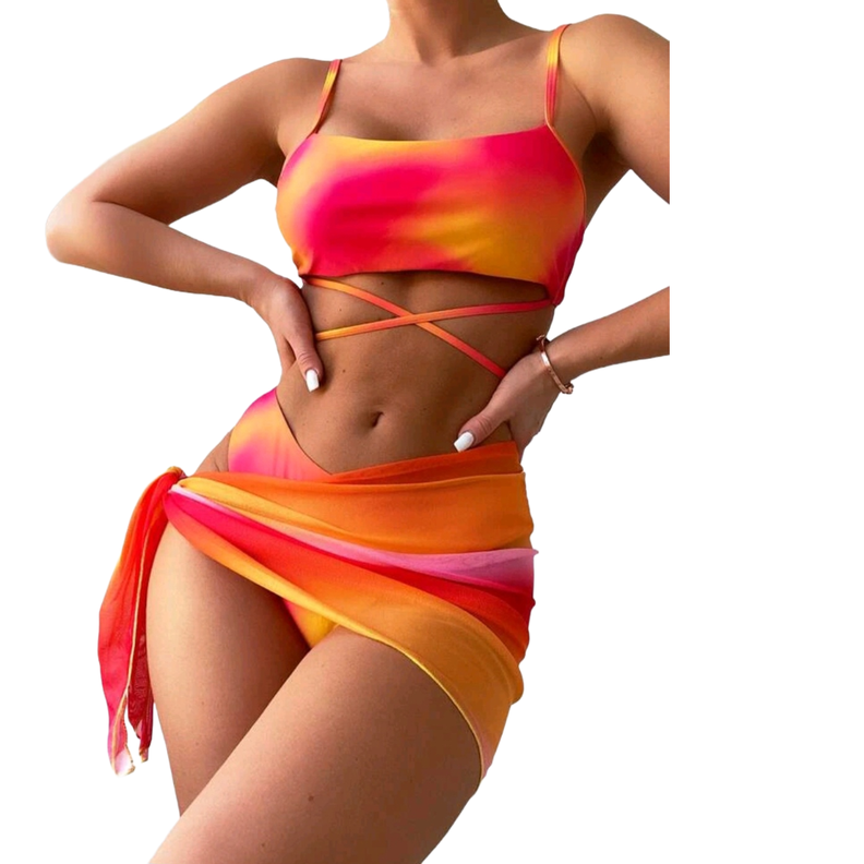 Traje de Baño de Mujer Con Bikini 3 Piezas-0