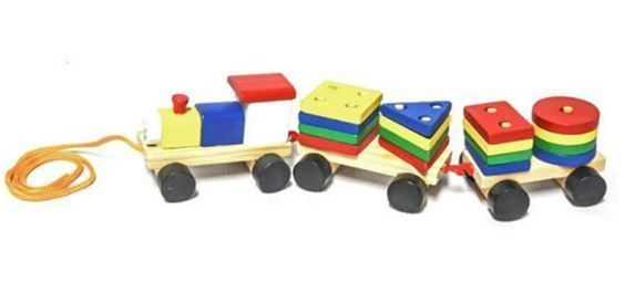 Tren Geométrico Juguete Madera-0