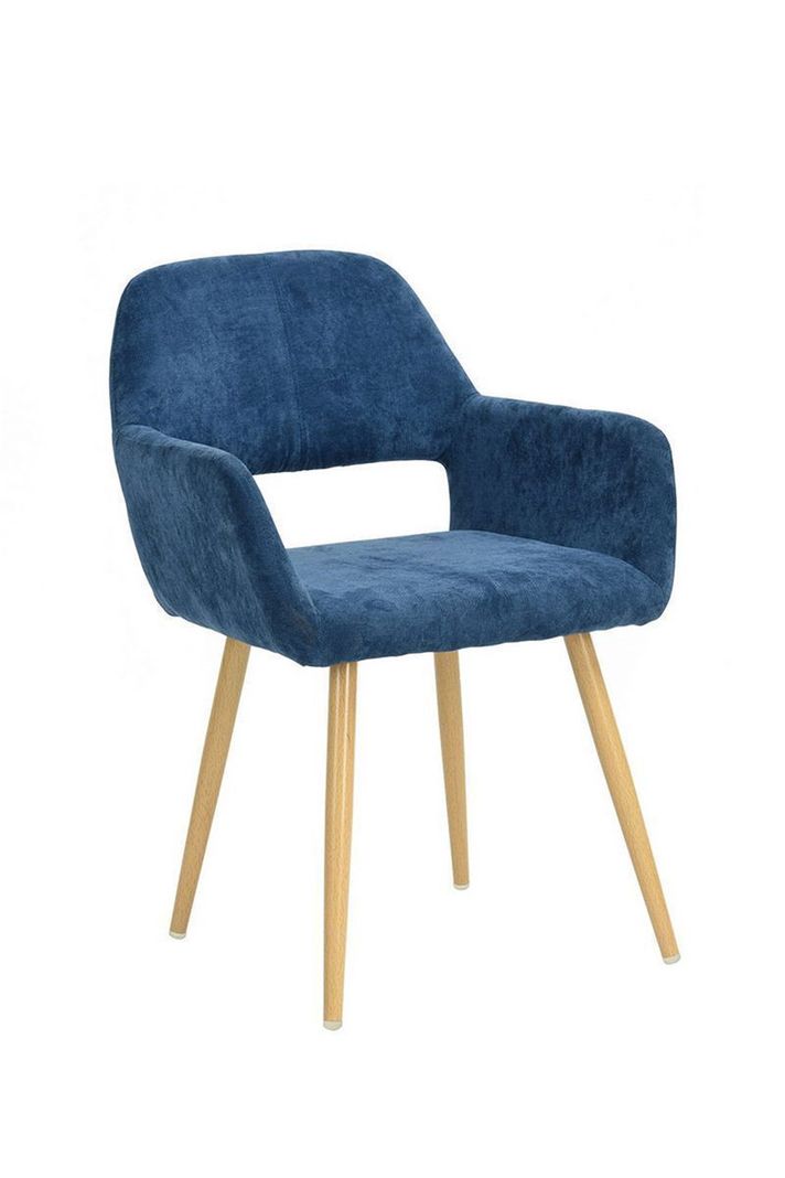 Silla Comedor Cromwell Terciopelo Azul-0