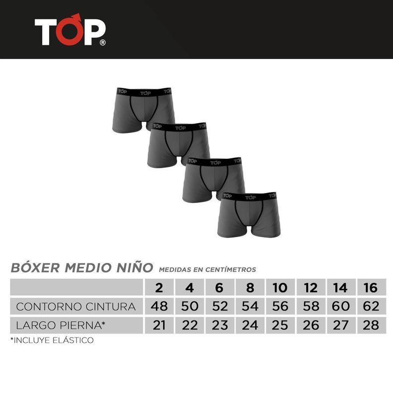Bóxer Niño Algodón Universidad De Chile Pack 4 Top C2-5