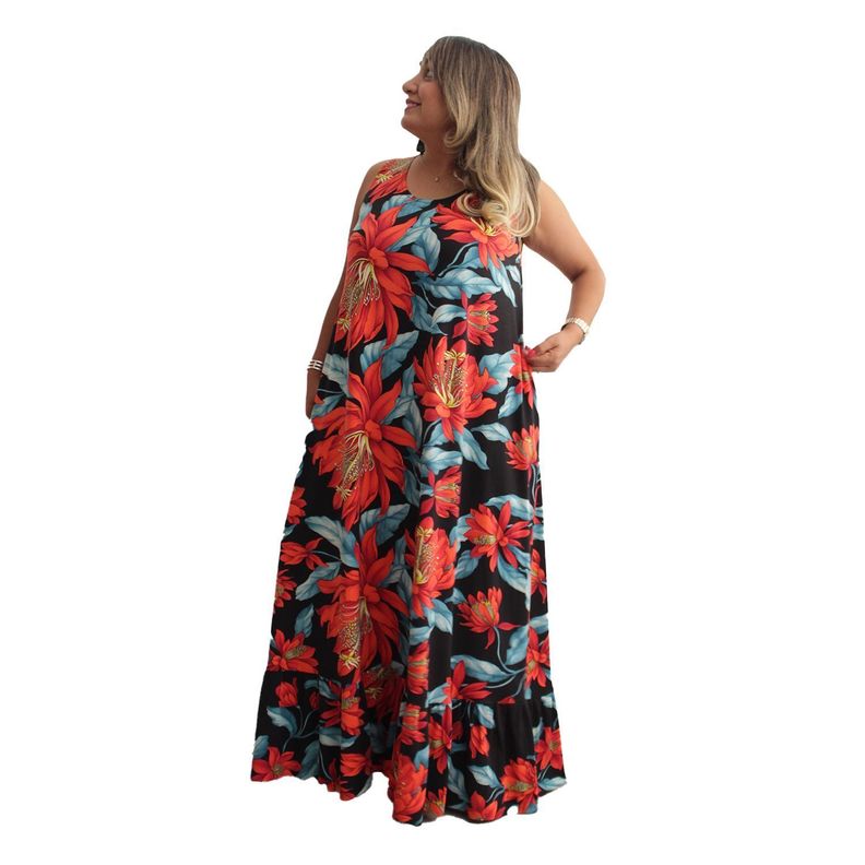 Vestido Zoey Midi Floreado Sin Manga -0