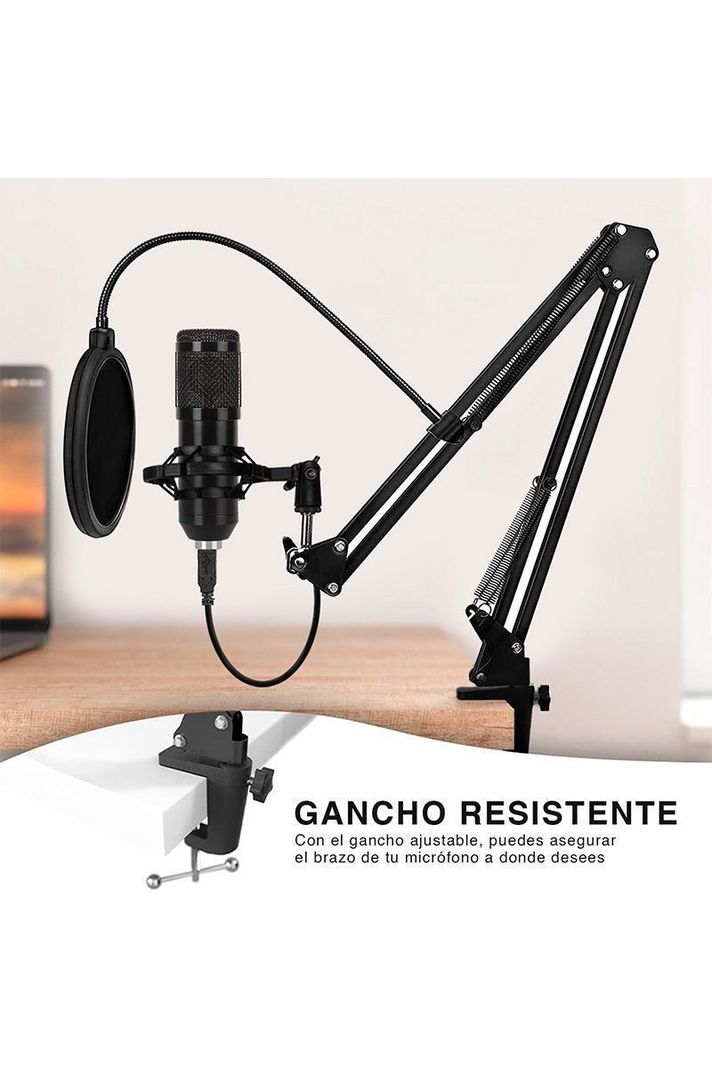 Kit Micrófono Condensador Cardioide BM-828 Negro-4