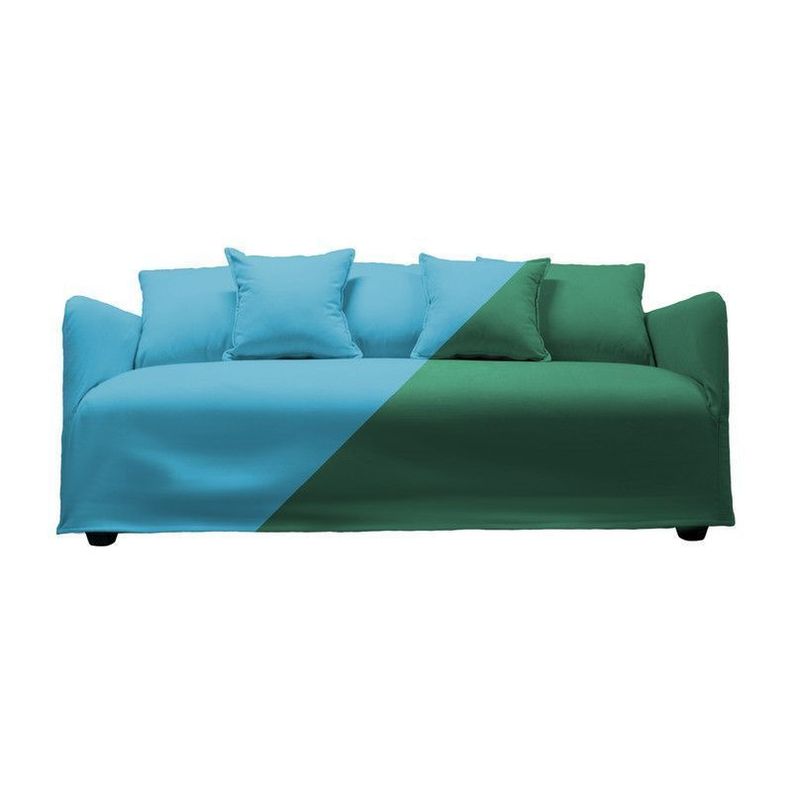 Sofá Dua 2 Fundas Intercambiable Turquesa Y Verde-0