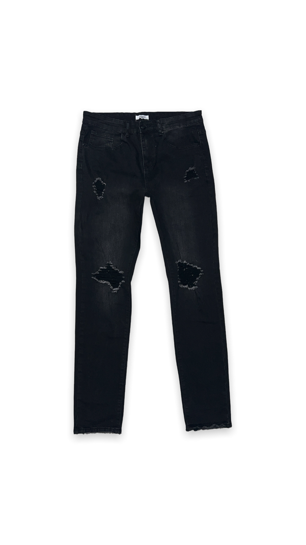 Jeans Hombre Slim Negro Focalizado Suave Destroyer-6