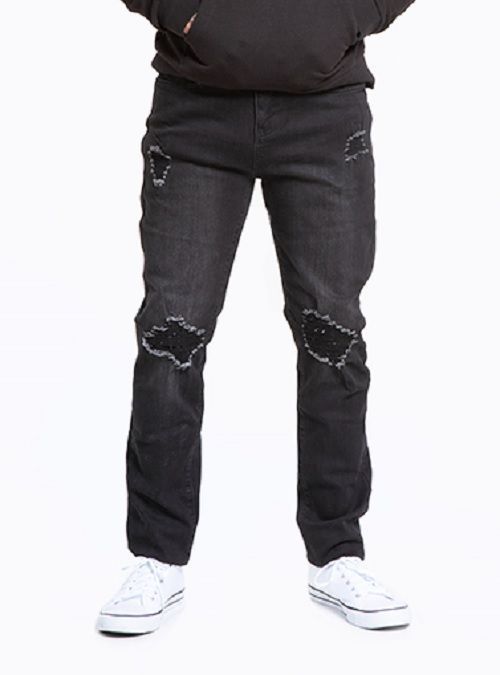 Jeans Hombre Slim Negro Focalizado Suave Destroyer-0