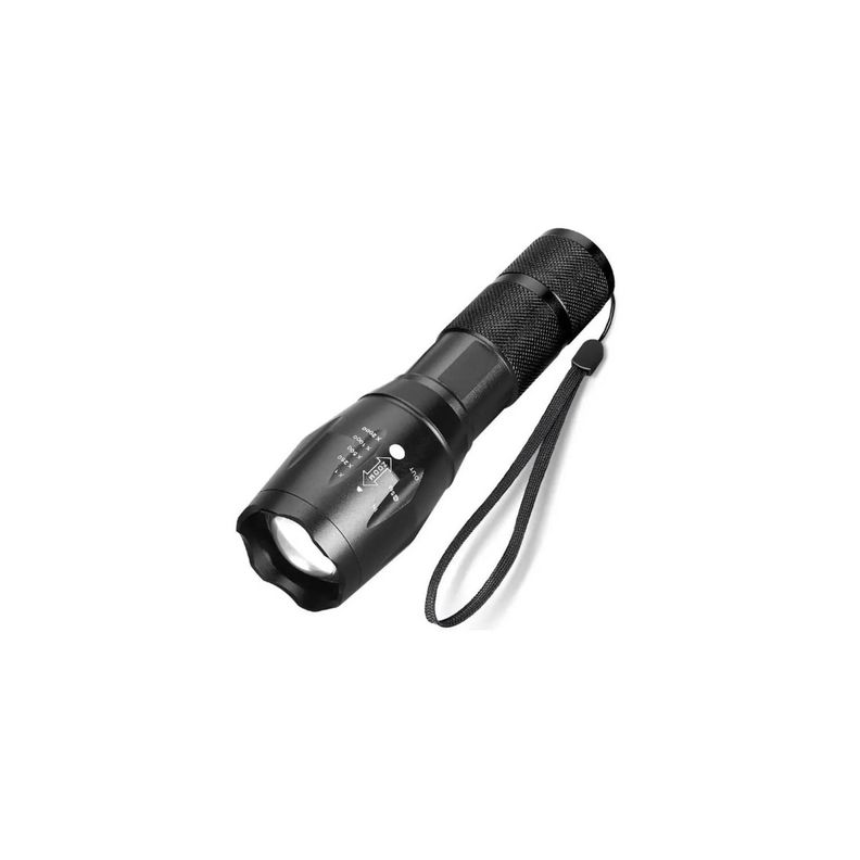 LINTERNA TÁCTICA LED T6 6000 LM ZOOM NEGRA CON ESTUCHE-0