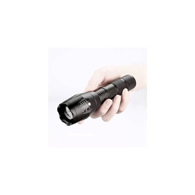 LINTERNA TÁCTICA LED T6 6000 LM ZOOM NEGRA CON ESTUCHE-2