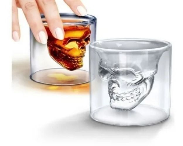 Vasos Calavera De Doble Capa Para Shot O Café 120 Ml-1