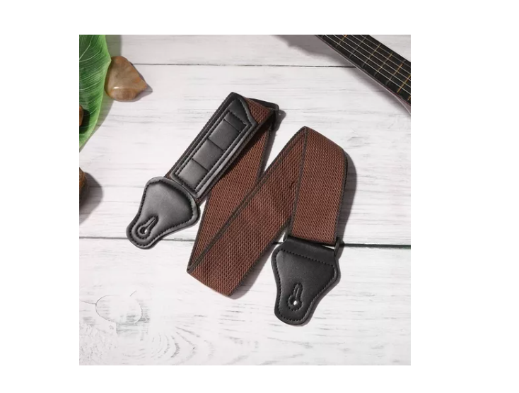 Correa Para Guitarra Y Bajo Puntas Cuero + 3 Uñeta-1