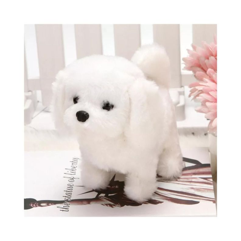 Juguete Peluche Perro Cachorro Interactivo Blanco -1