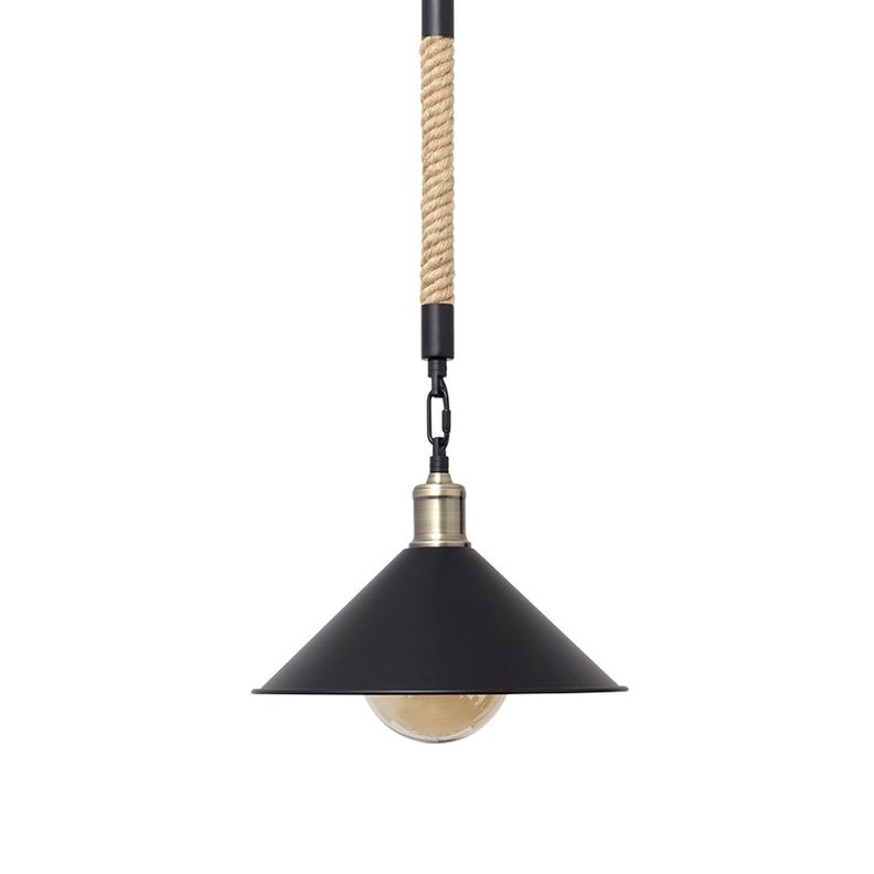 Lámpara Colgante Rústica Con Soquete Dorado Vintage E-27-3