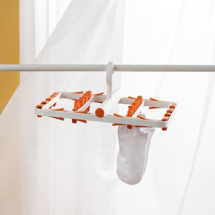 Colgador De Calcetín Y Ropa Interior 24 Clips Plegable-3