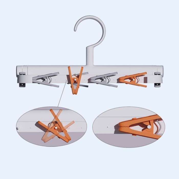 Colgador De Calcetín Y Ropa Interior 24 Clips Plegable-1