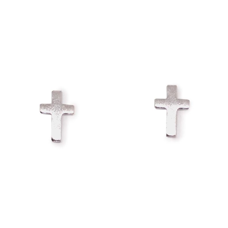 Aros Cruz Mini Plata Fina 925-1