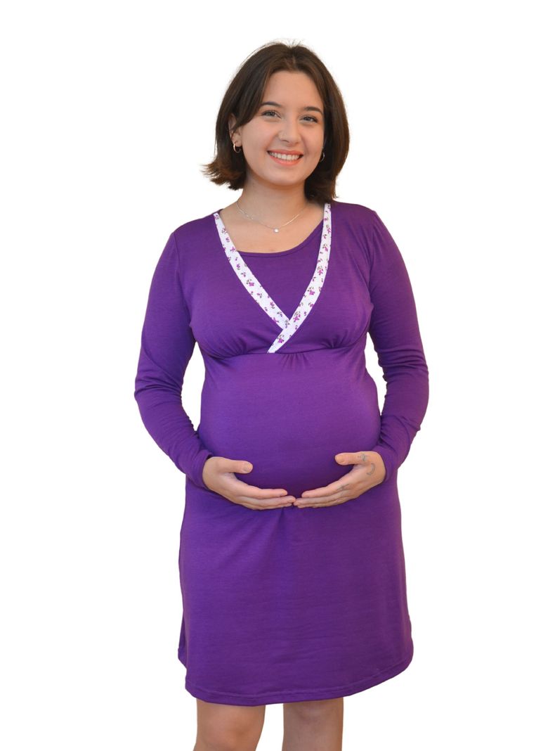 Camisola Maternal y Lactancia Morada-0