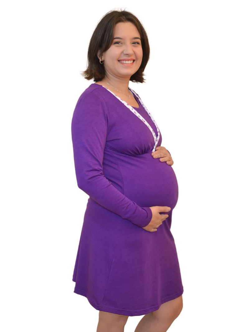 Camisola Maternal y Lactancia Morada-1