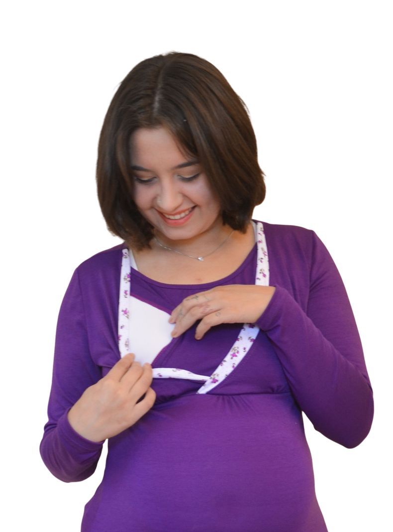 Camisola Maternal y Lactancia Morada-2