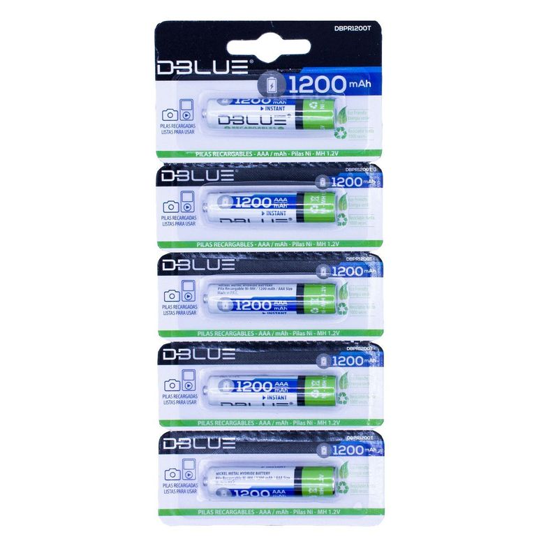 Pack 5 Pilas Recargables AAA 1200 mAh Dblue-0