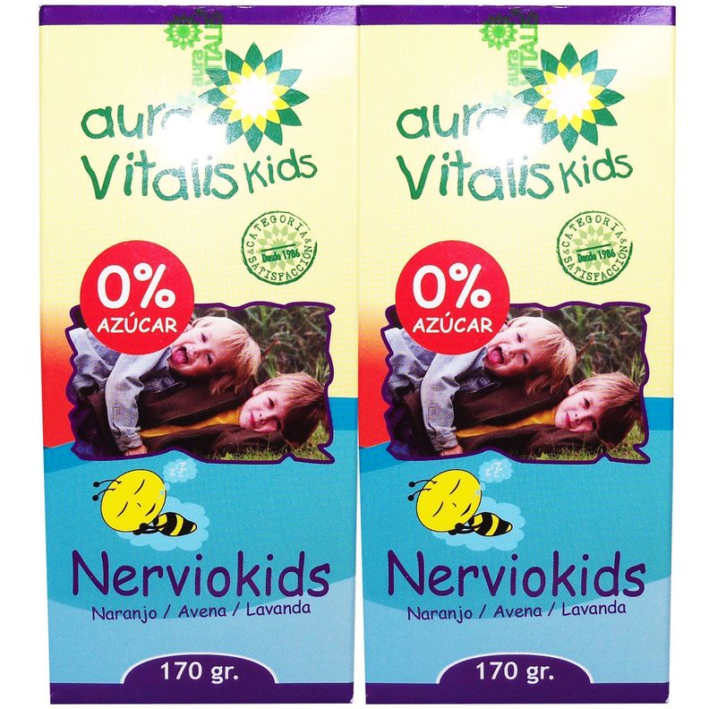 2 X AURA VITALIS NERVIOKIDS JARABE - NARANJO AVENA LAVANDA 170 GR-1