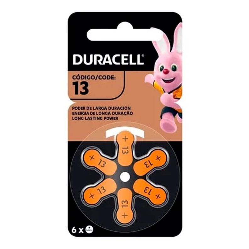 Pilas Para Audífonos Duracell Tamaño 13 Pack 6