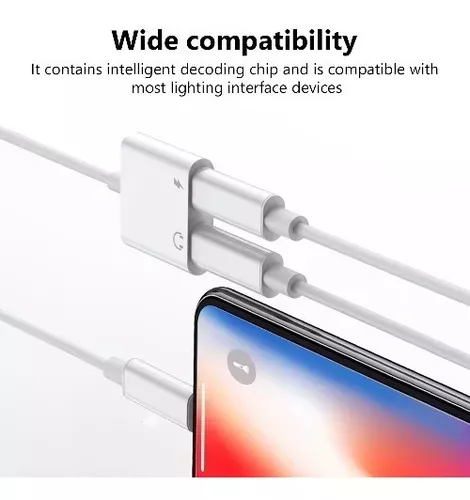 Adaptador Iphone 2 en 1 Carga Lighning y Auxiliar -4