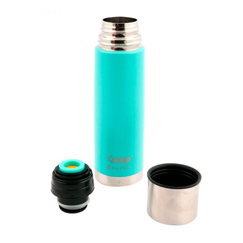Termo Bala Acero Inoxidable 500 ml Rubber Celeste / Amarillo-4