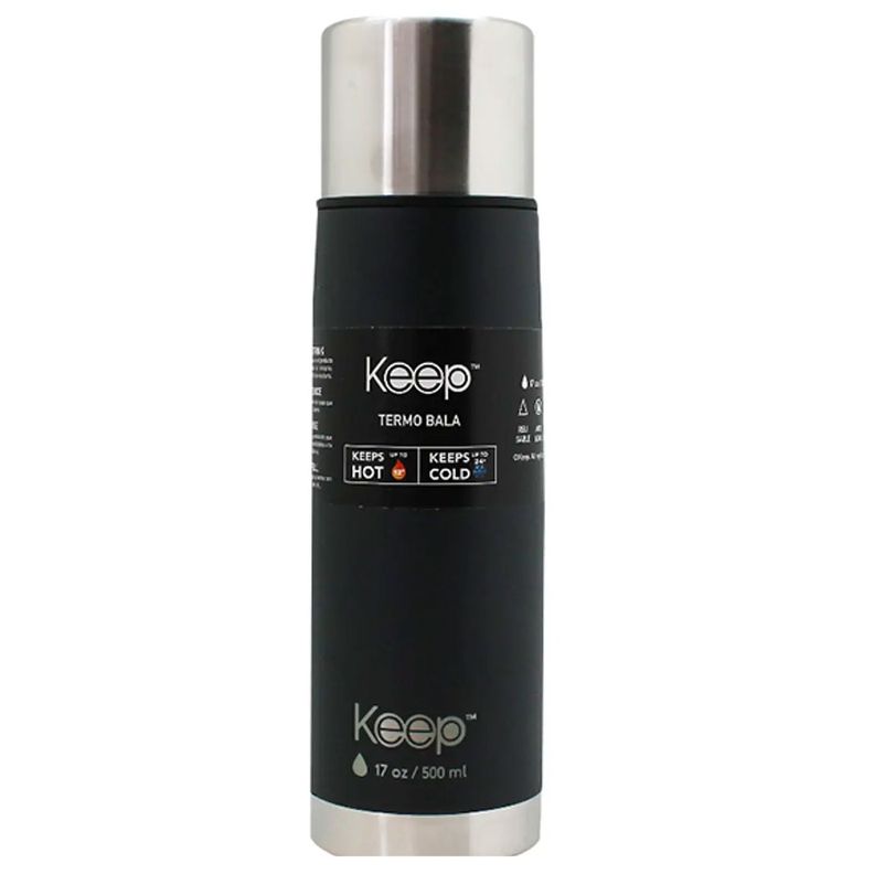 Termo Bala Acero Inoxidable 500 ml Rubber Celeste / Amarillo-5