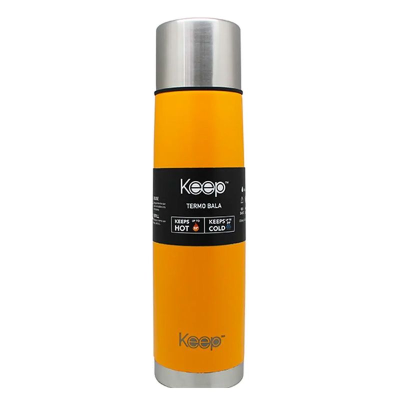 Termo Bala Acero Inoxidable 500 ml Rubber Celeste / Amarillo-7