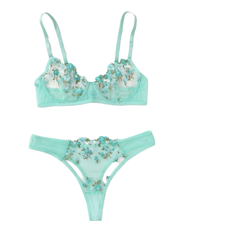 Conjunto de Lencería Seductora Bustier y Bikini-0