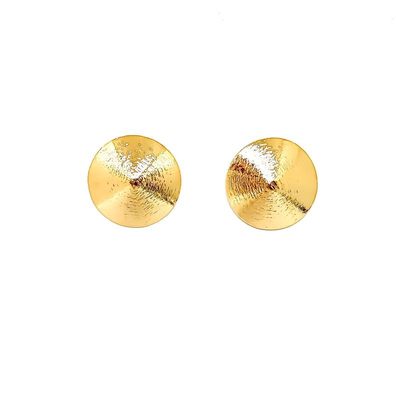 Aros Cono 25mm Satinados Enchapado Oro 18K
