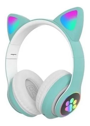 Audífonos Inalámbricos Cat Verde Gato Luces Rgb-0