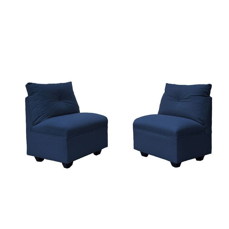 Par Butacas Mateo Chenille Azul Pata Plastica 1C